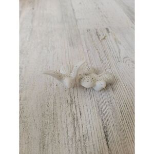 Mini ceramic bird AS IS pigeon set Village accessory Xmas